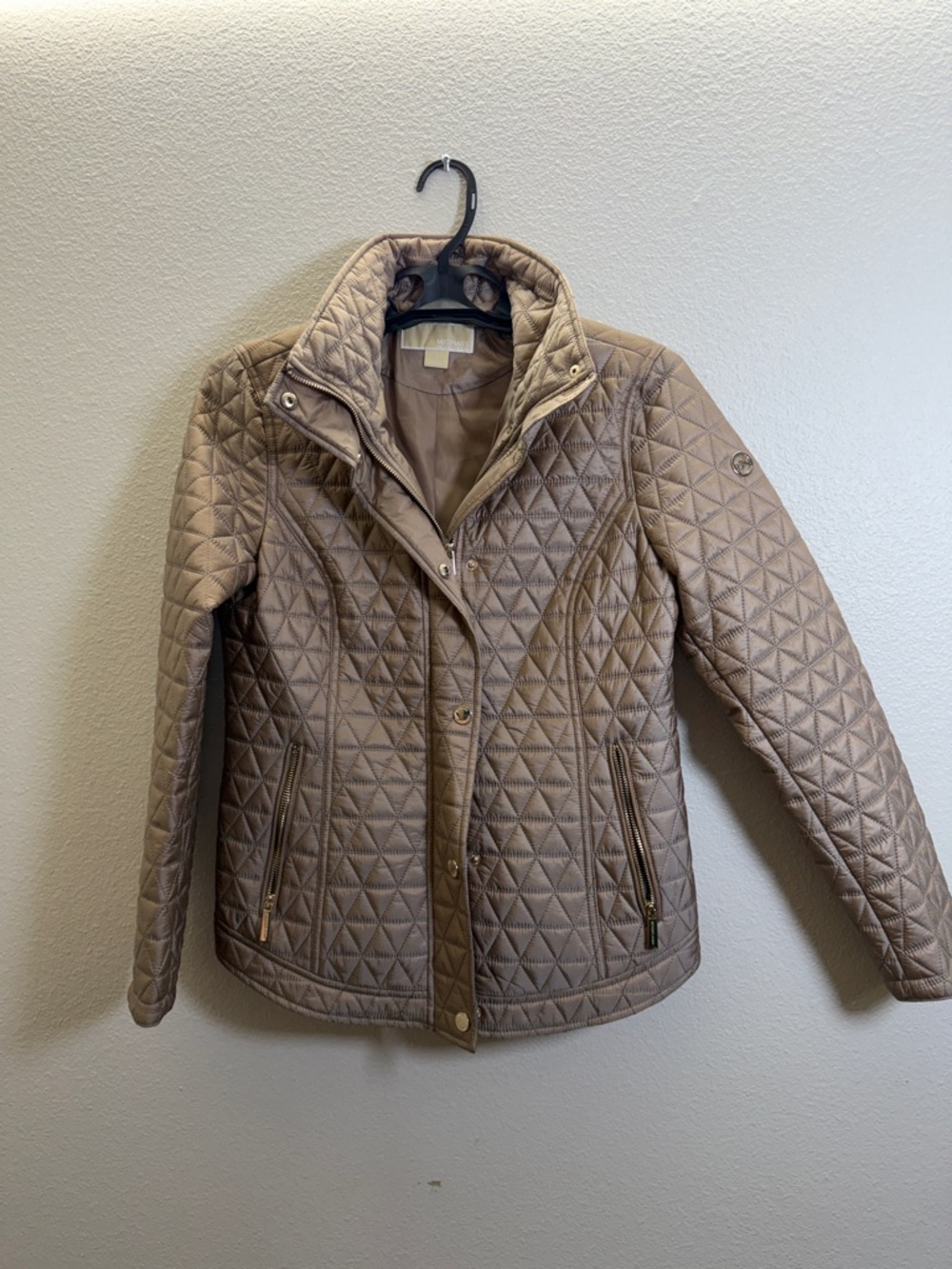 Michael Kors Quilted Utility Jacket in Taupe